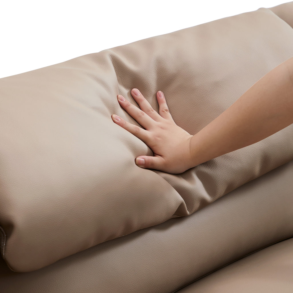 Canapé en cuir marron kaki