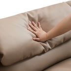 Canapé d'angle en cuir marron kaki