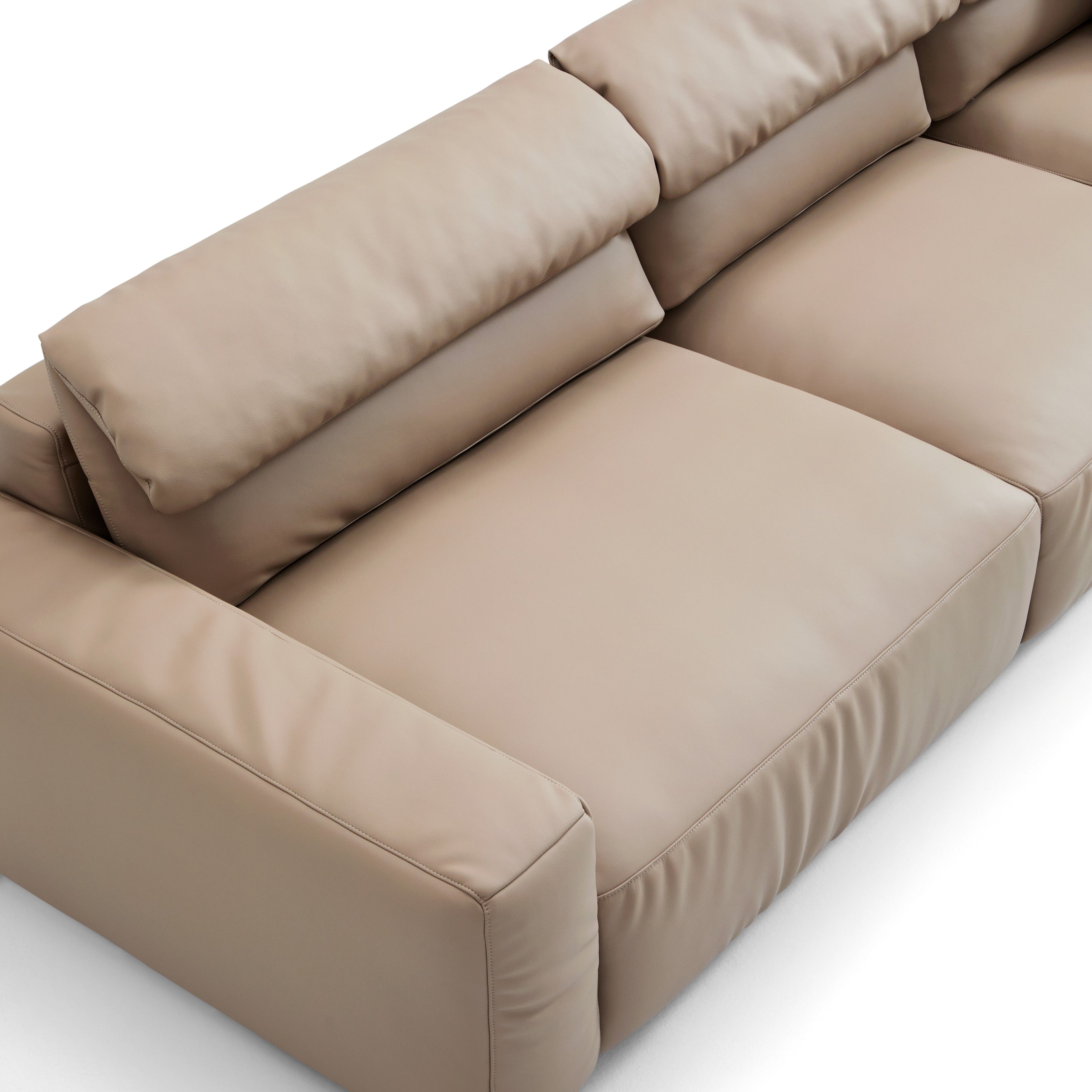 Canapé en cuir marron kaki