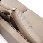 Canapé sectionnel double en cuir marron kaki