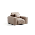 Fauteuil en cuir marron kaki
