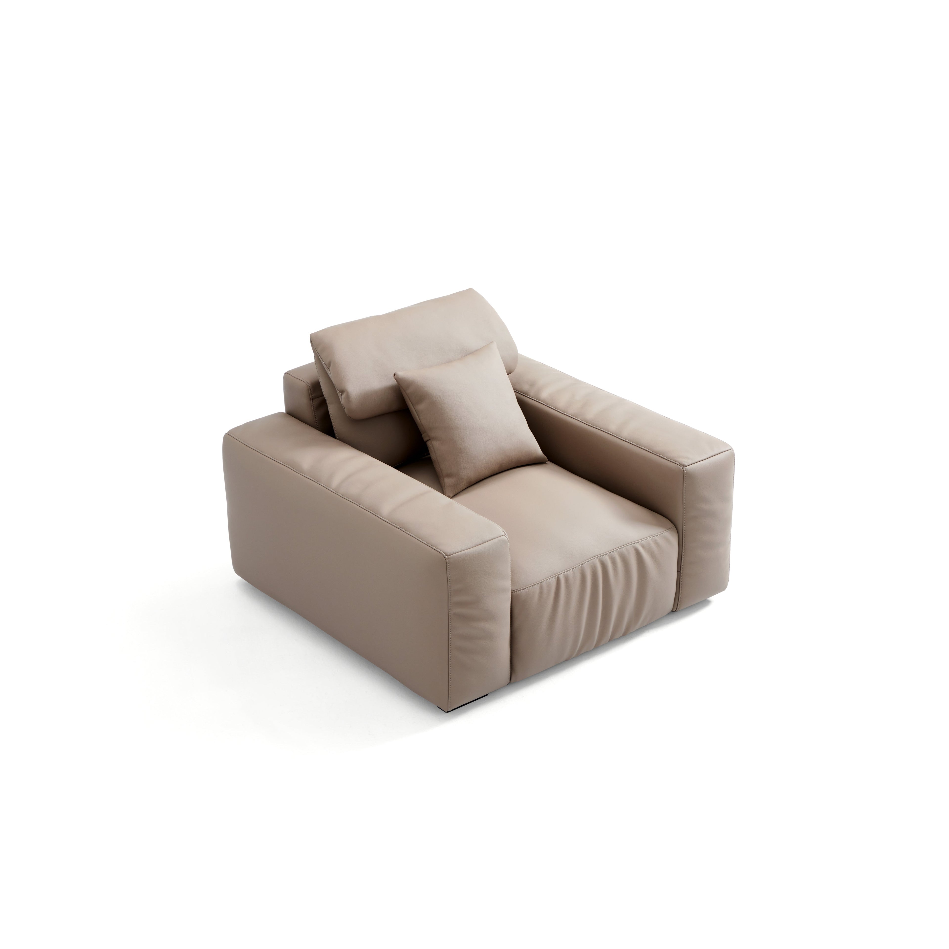 Fauteuil en cuir marron kaki