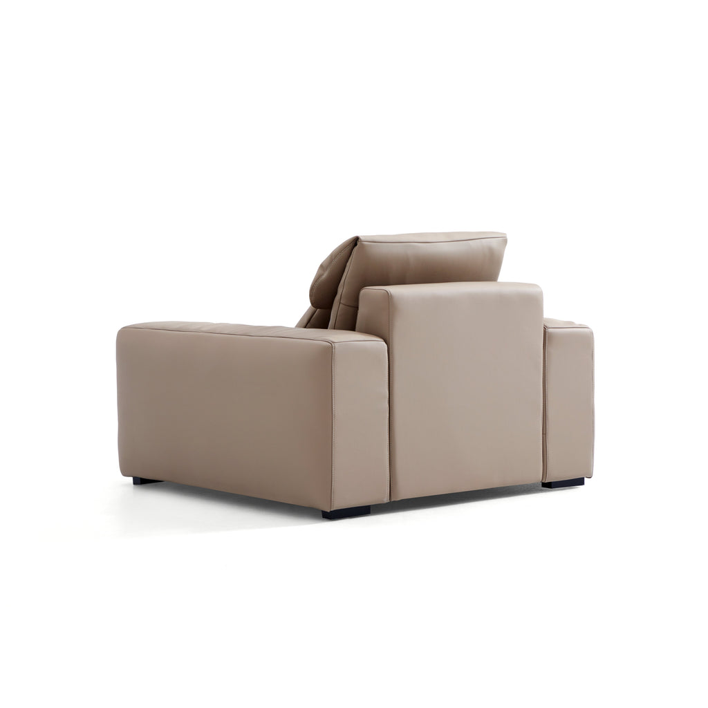Fauteuil en cuir marron kaki