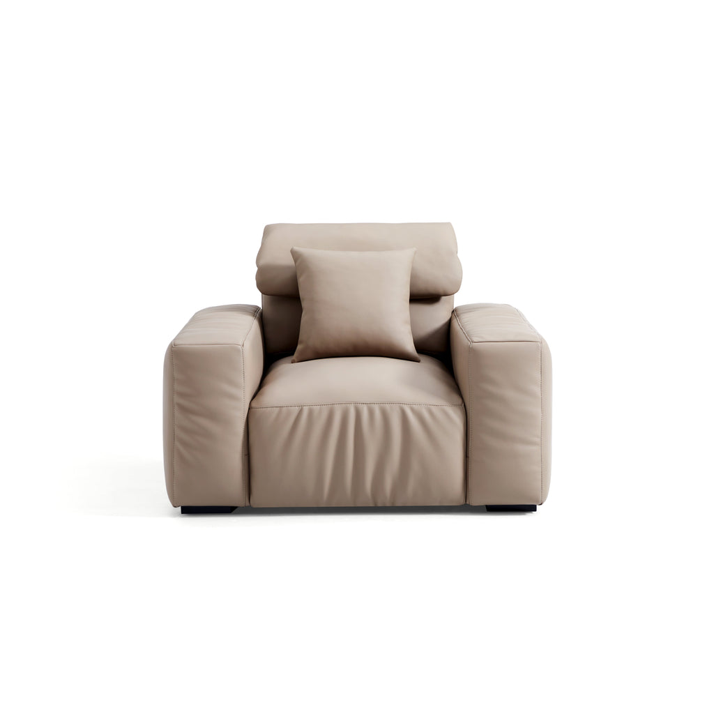 Fauteuil en cuir marron kaki