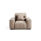 Fauteuil en cuir marron kaki