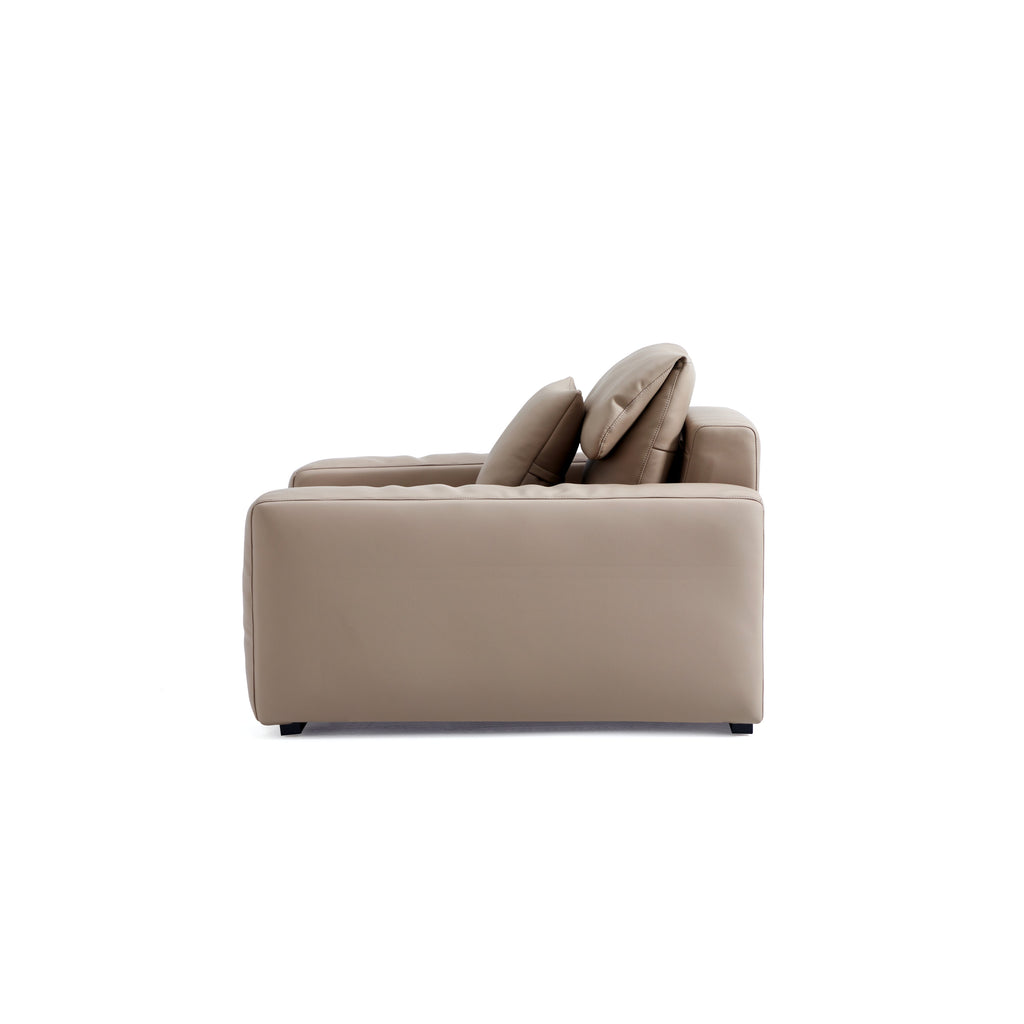Fauteuil en cuir marron kaki
