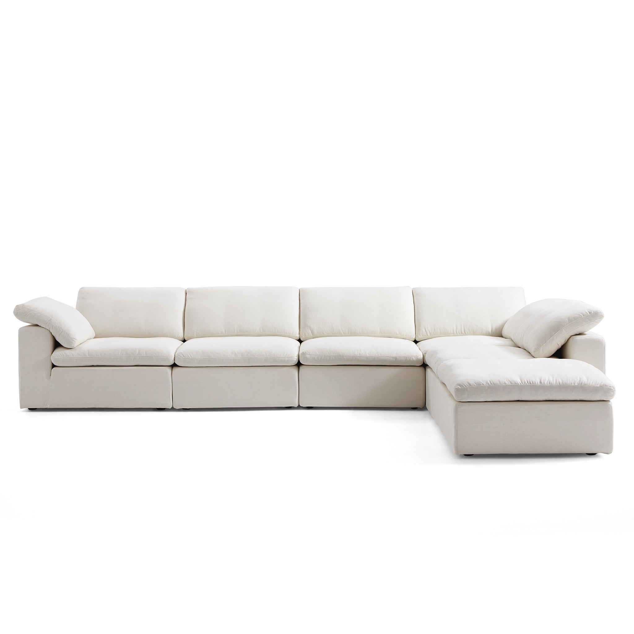 Canapé sectionnel et pouf en L Tender Wabi-Sabi gris