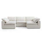 Canapé d'angle beige en forme de U Tender Wabi-Sabi avec extrémités ouvertes