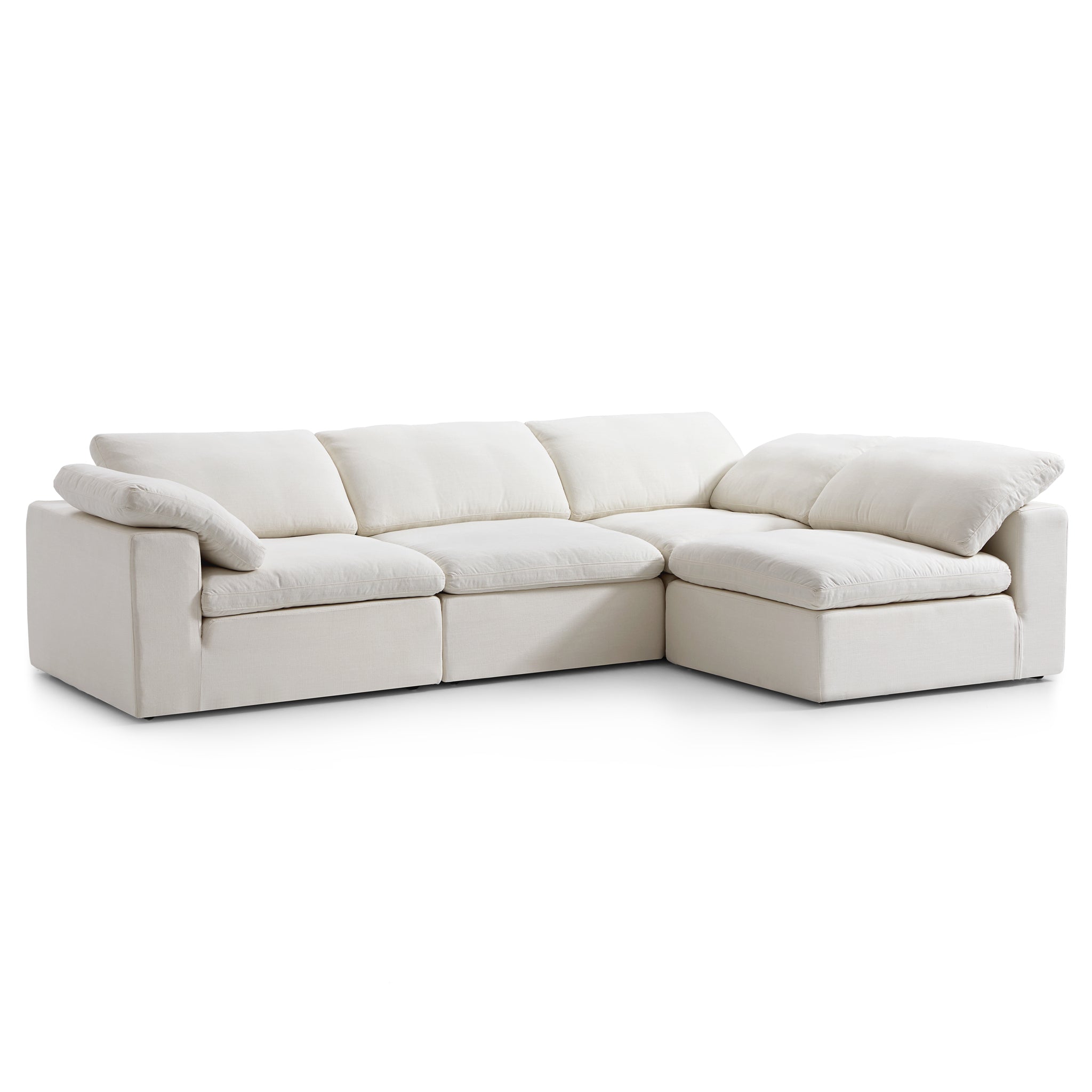 Canapé d'angle en L blanc Tender Wabi-Sabi