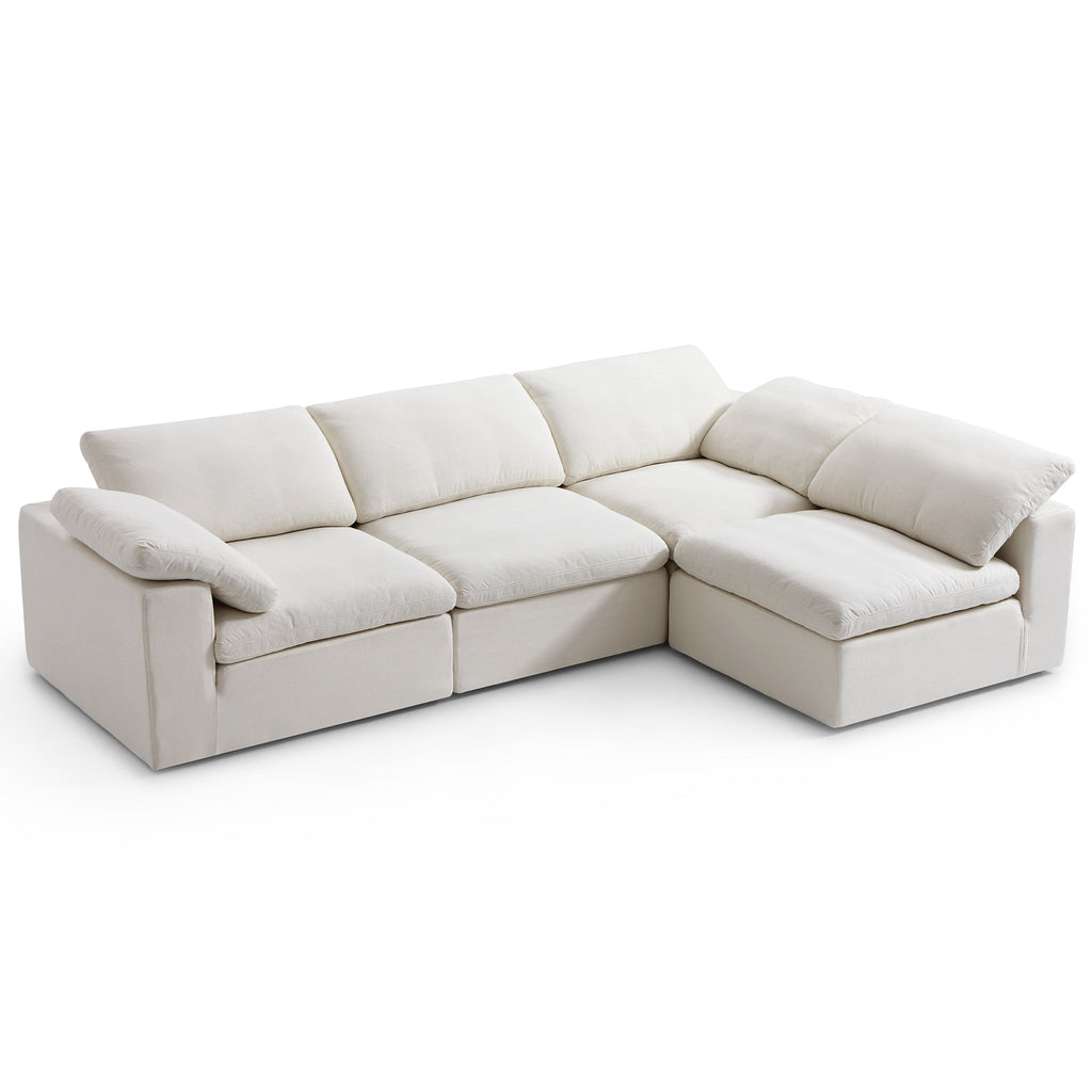 Canapé d'angle en L beige Tender Wabi-Sabi