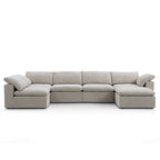 Canapé sectionnel et pouf en L Tender Wabi-Sabi gris