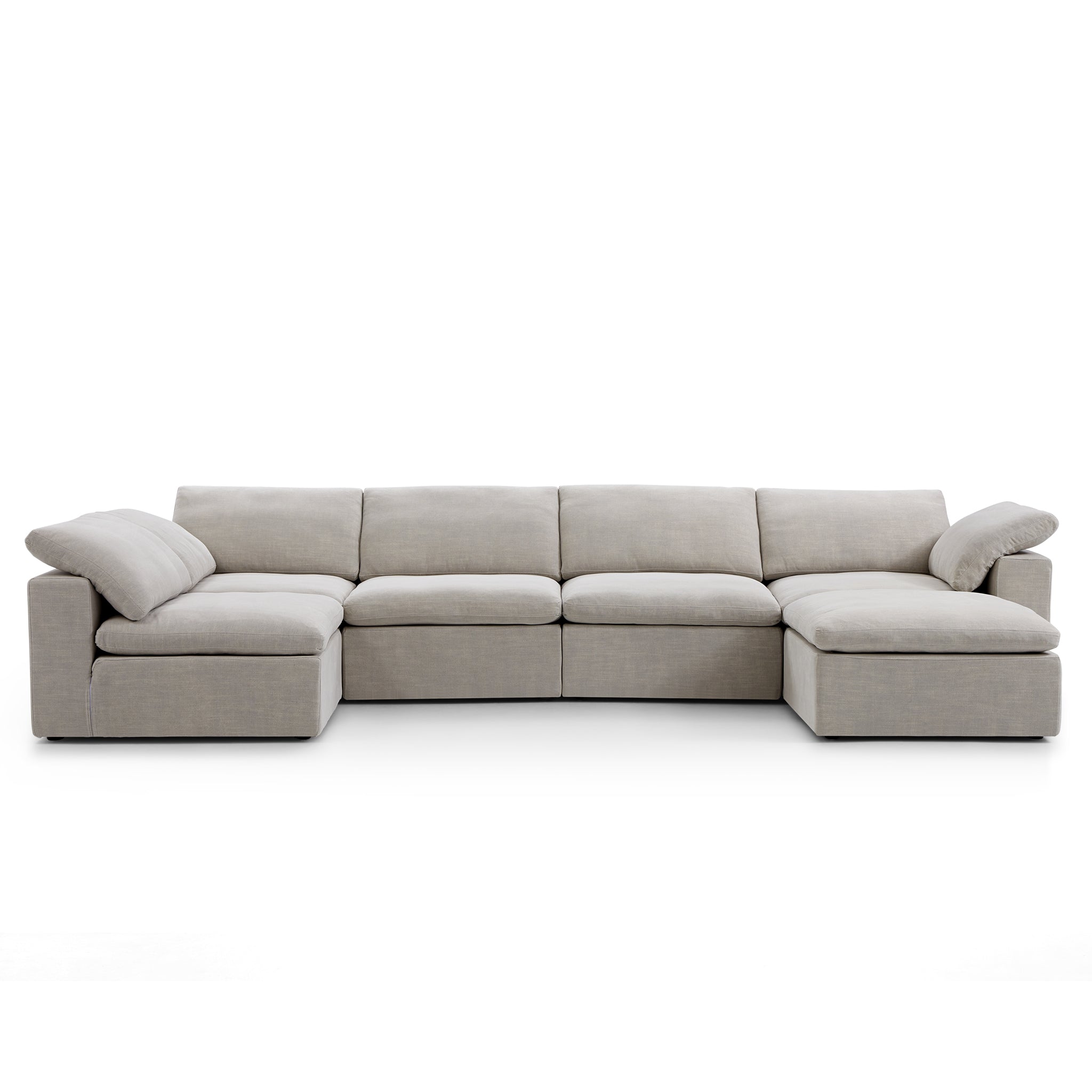 Canapé sectionnel et pouf en L Tender Wabi-Sabi gris