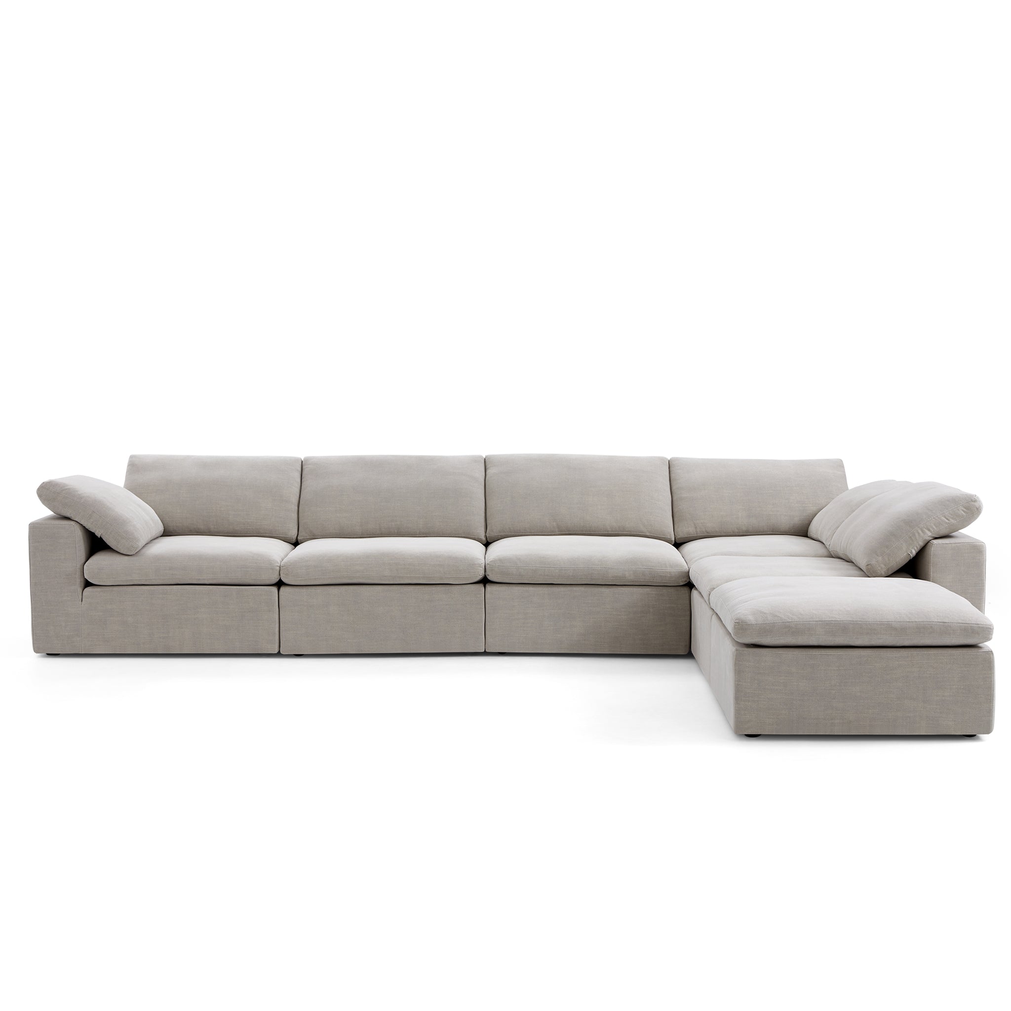 Canapé sectionnel et pouf en L Tender Wabi-Sabi gris