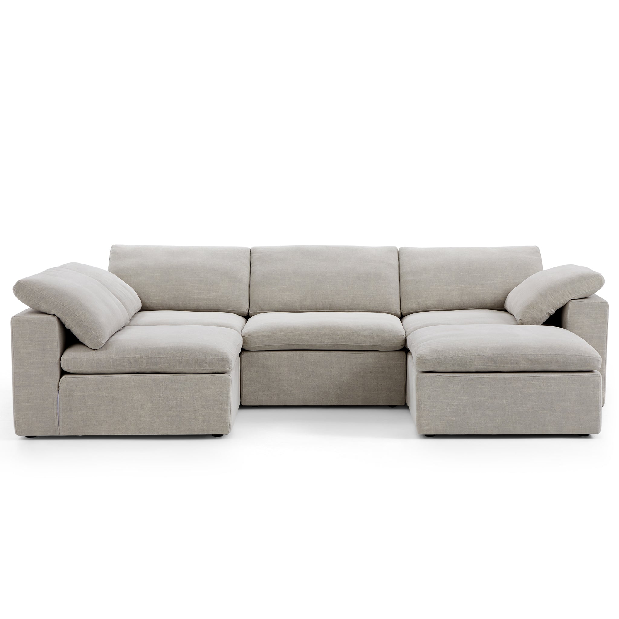 Canapé sectionnel et pouf Tender Wabi-Sabi blanc en forme de L