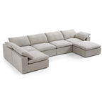 Canapé sectionnel et pouf Tender Wabi-Sabi blanc en forme de L