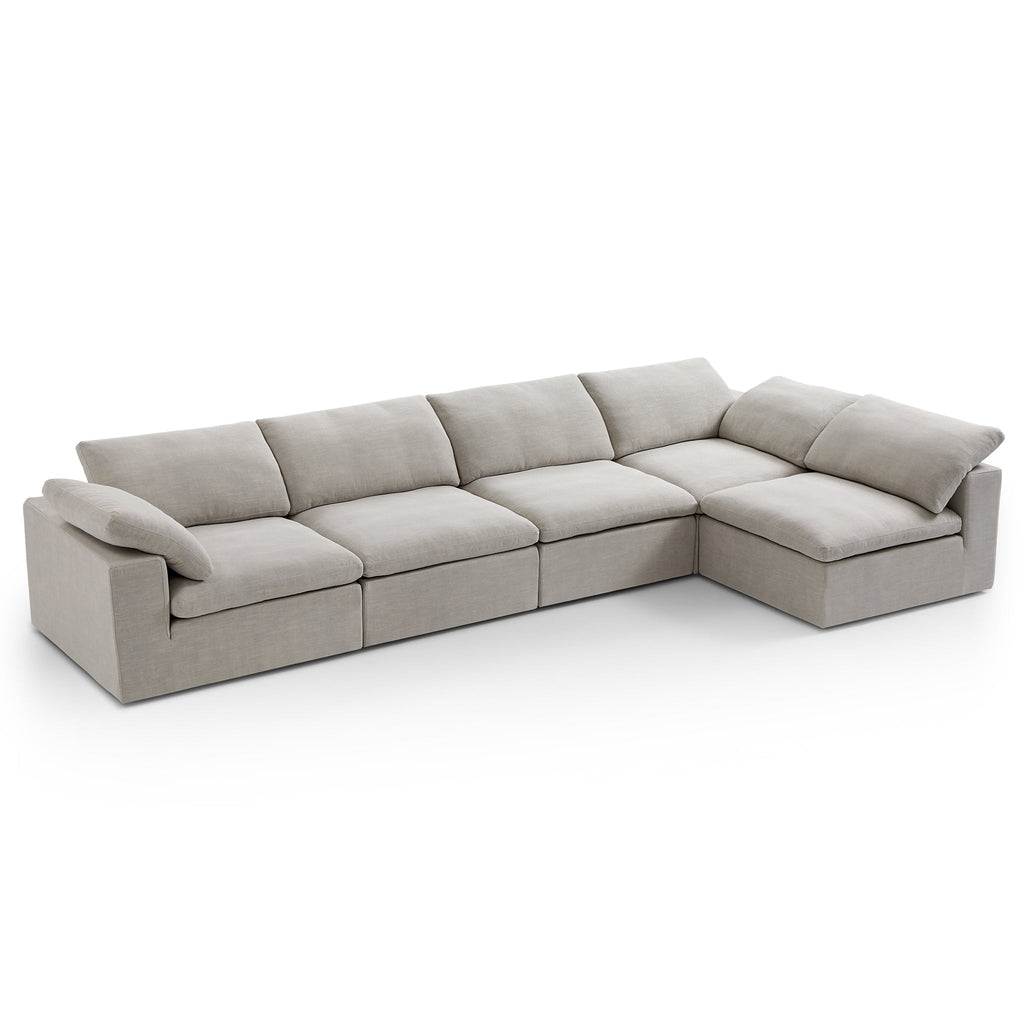 Canapé d'angle en L Tender Wabi-Sabi gris