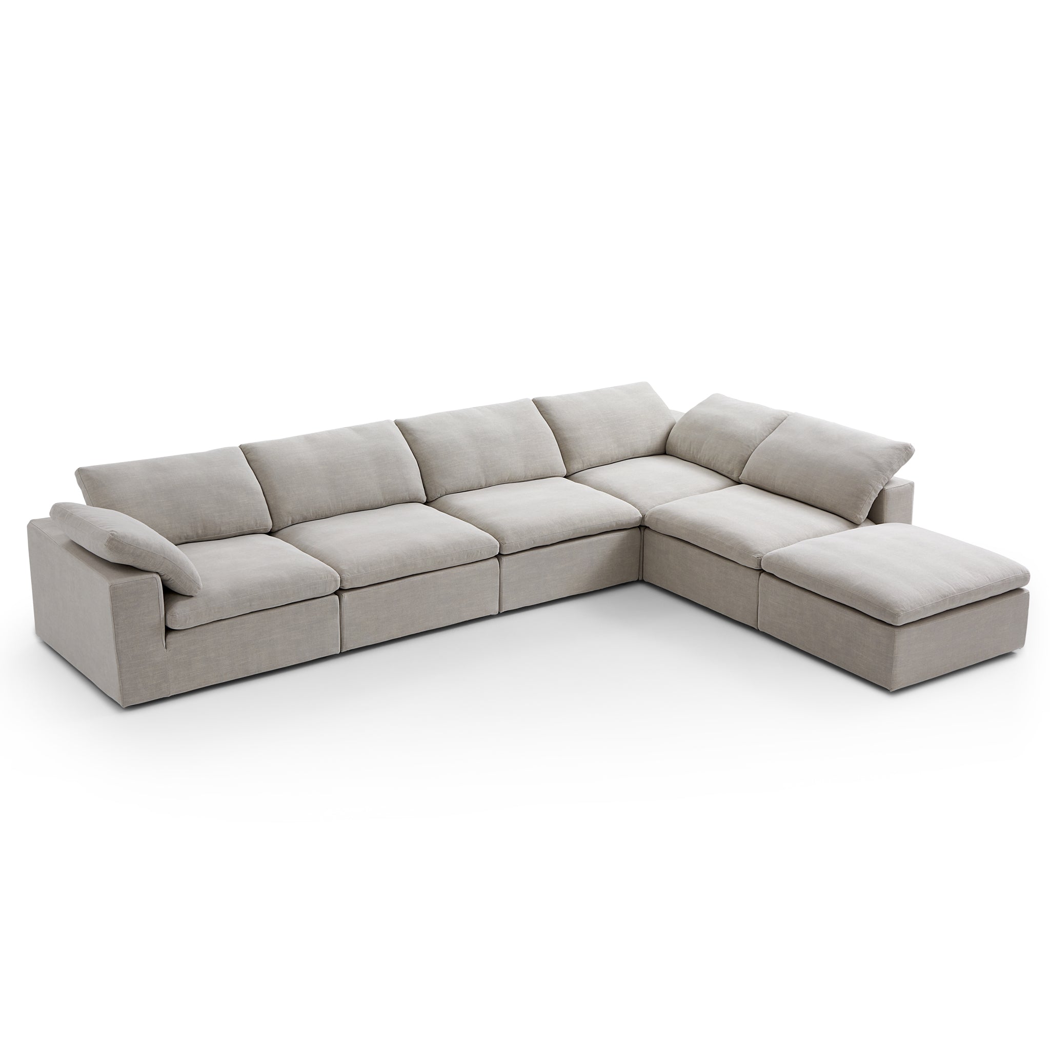 Canapé sectionnel et pouf en L Tender Wabi-Sabi gris