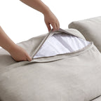 Canapé sectionnel et pouf Tender Wabi-Sabi blanc en forme de L