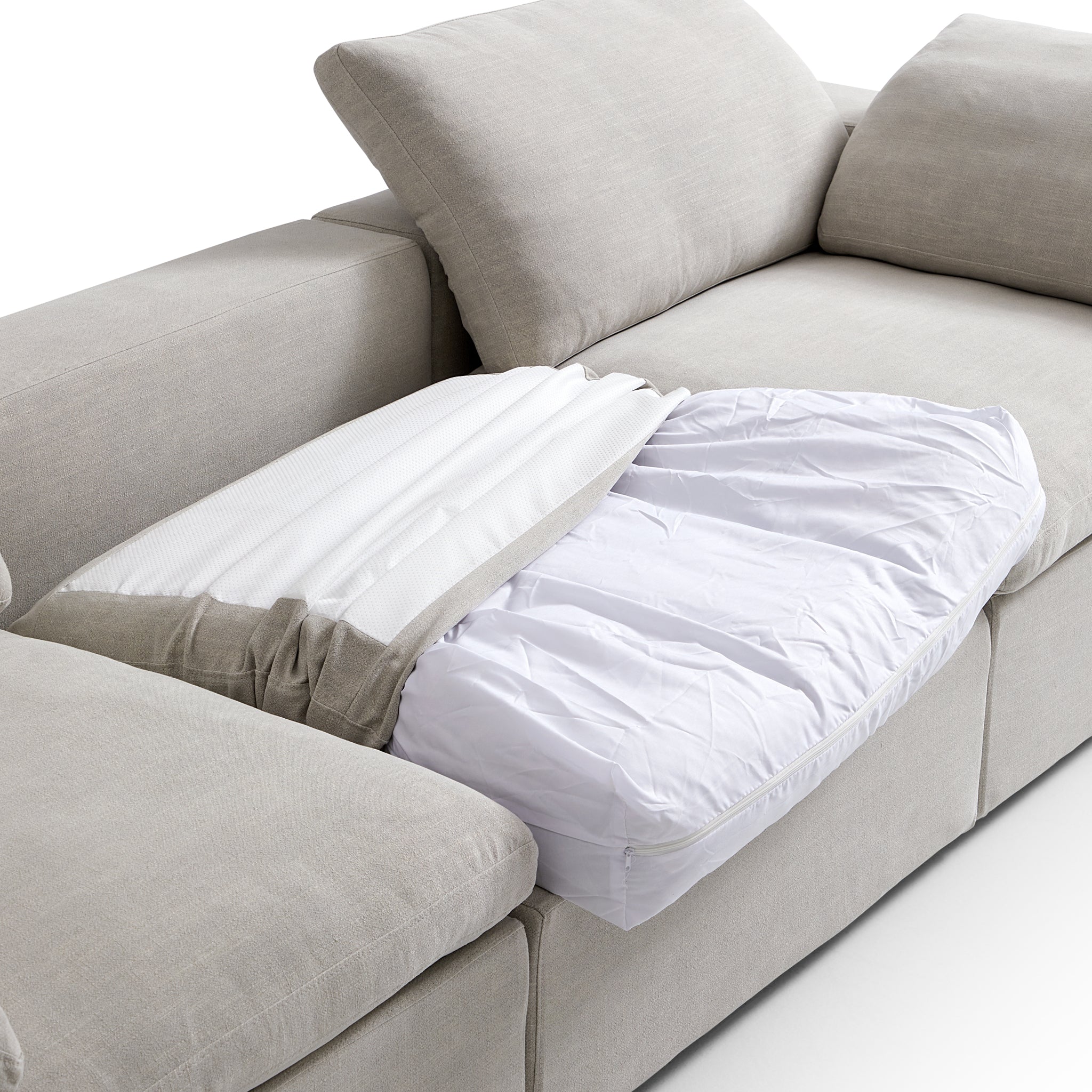 Canapé sectionnel et pouf en L Tender Wabi-Sabi gris