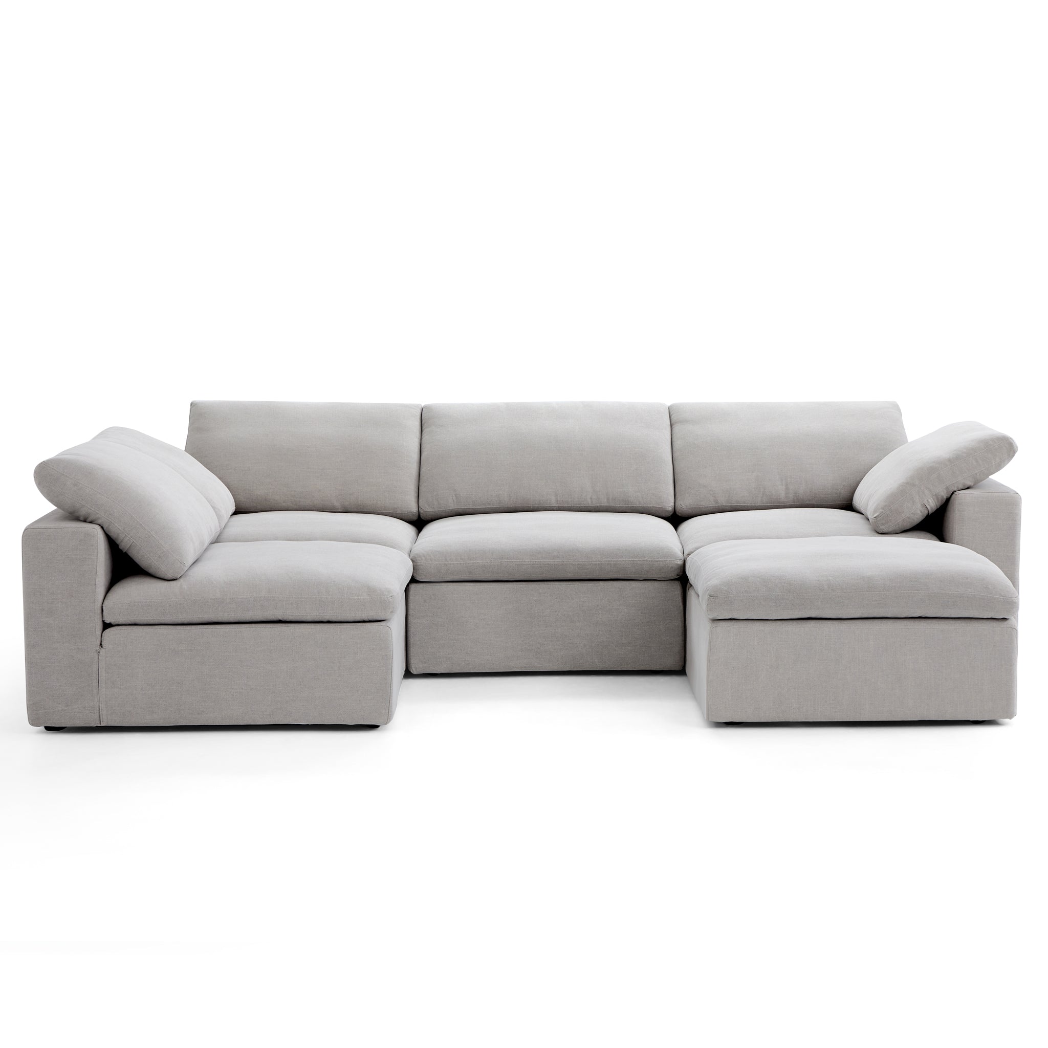 Canapé sectionnel et pouf en L Tender Wabi-Sabi gris