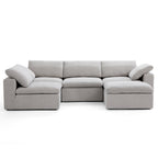 Canapé sectionnel et pouf Tender Wabi-Sabi blanc en forme de L