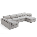 Canapé sectionnel et pouf en L Tender Wabi-Sabi gris