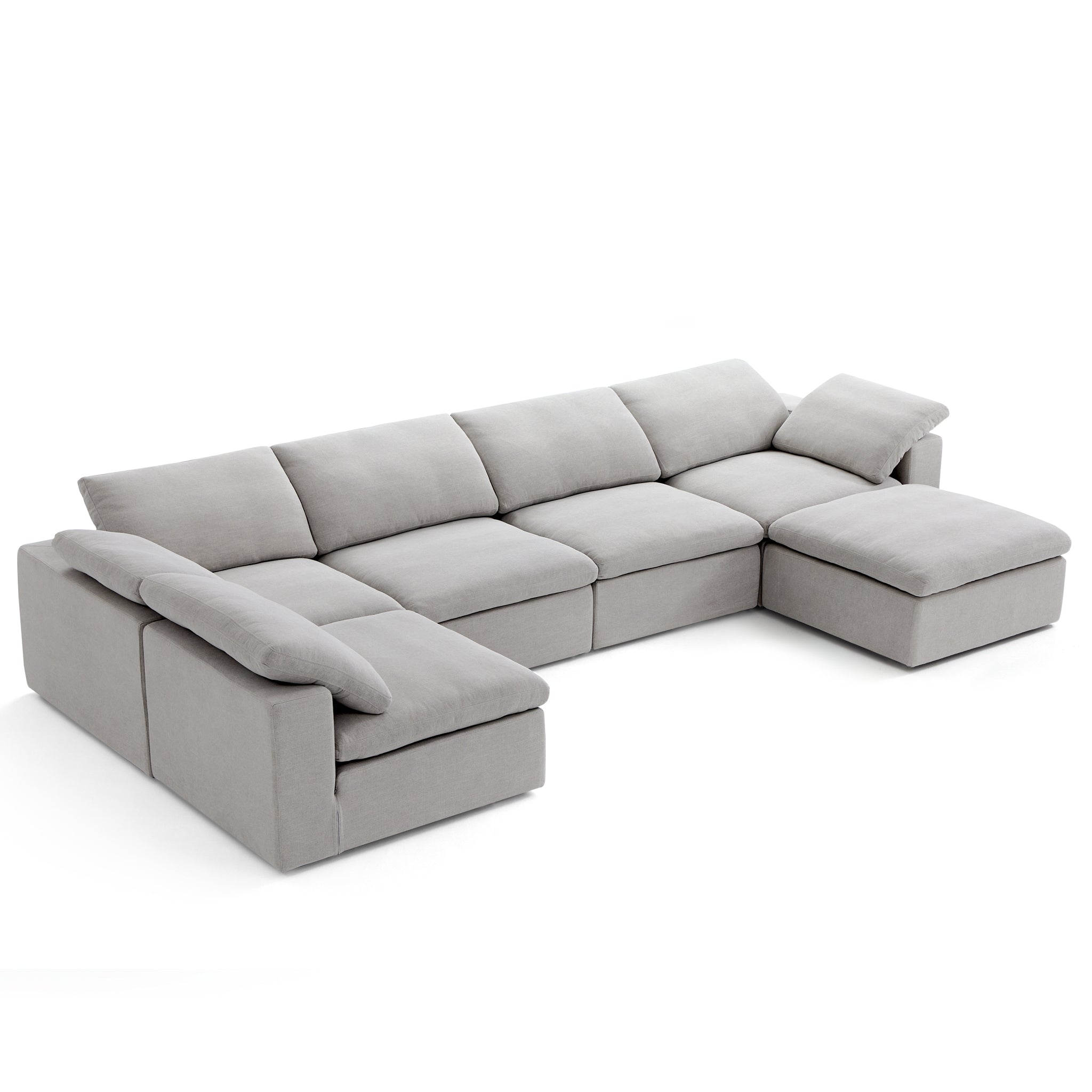 Canapé sectionnel et pouf en L Tender Wabi-Sabi gris