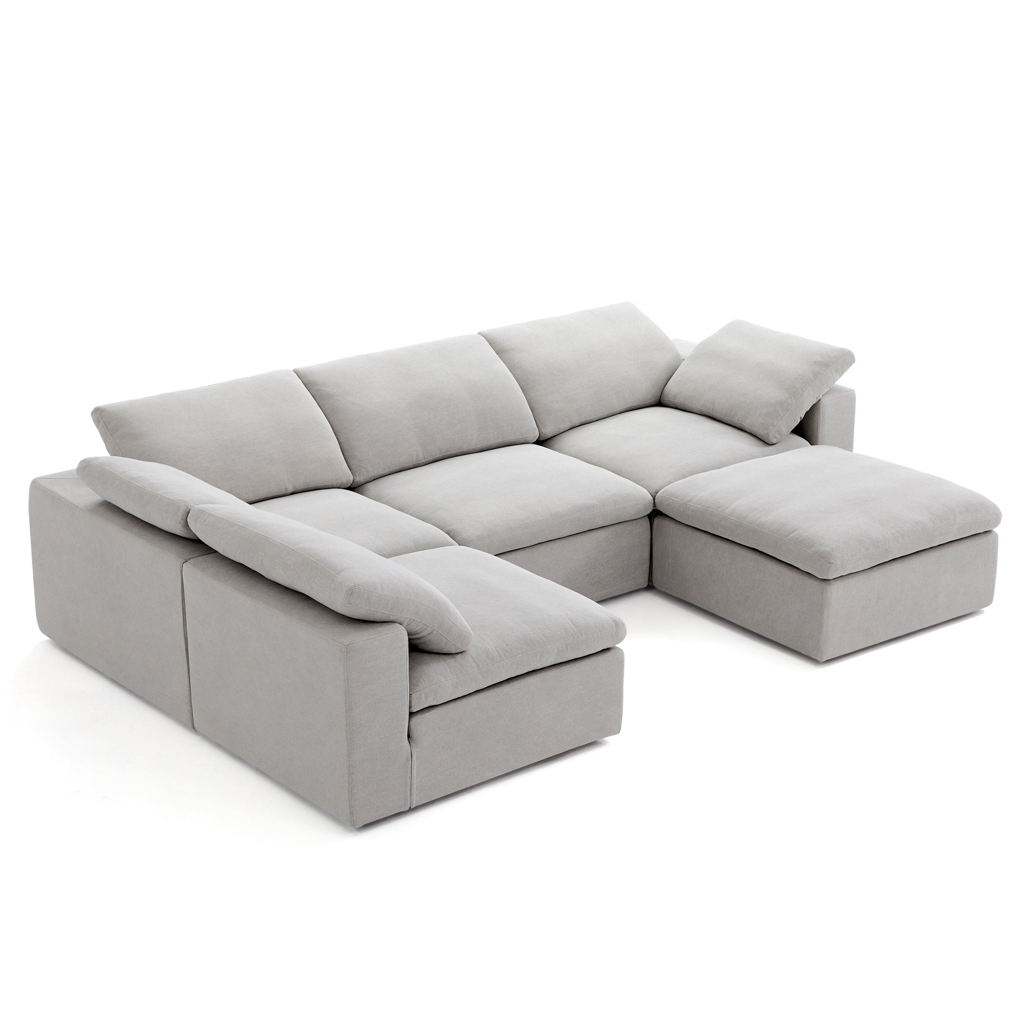 Canapé sectionnel et pouf en L Tender Wabi-Sabi gris