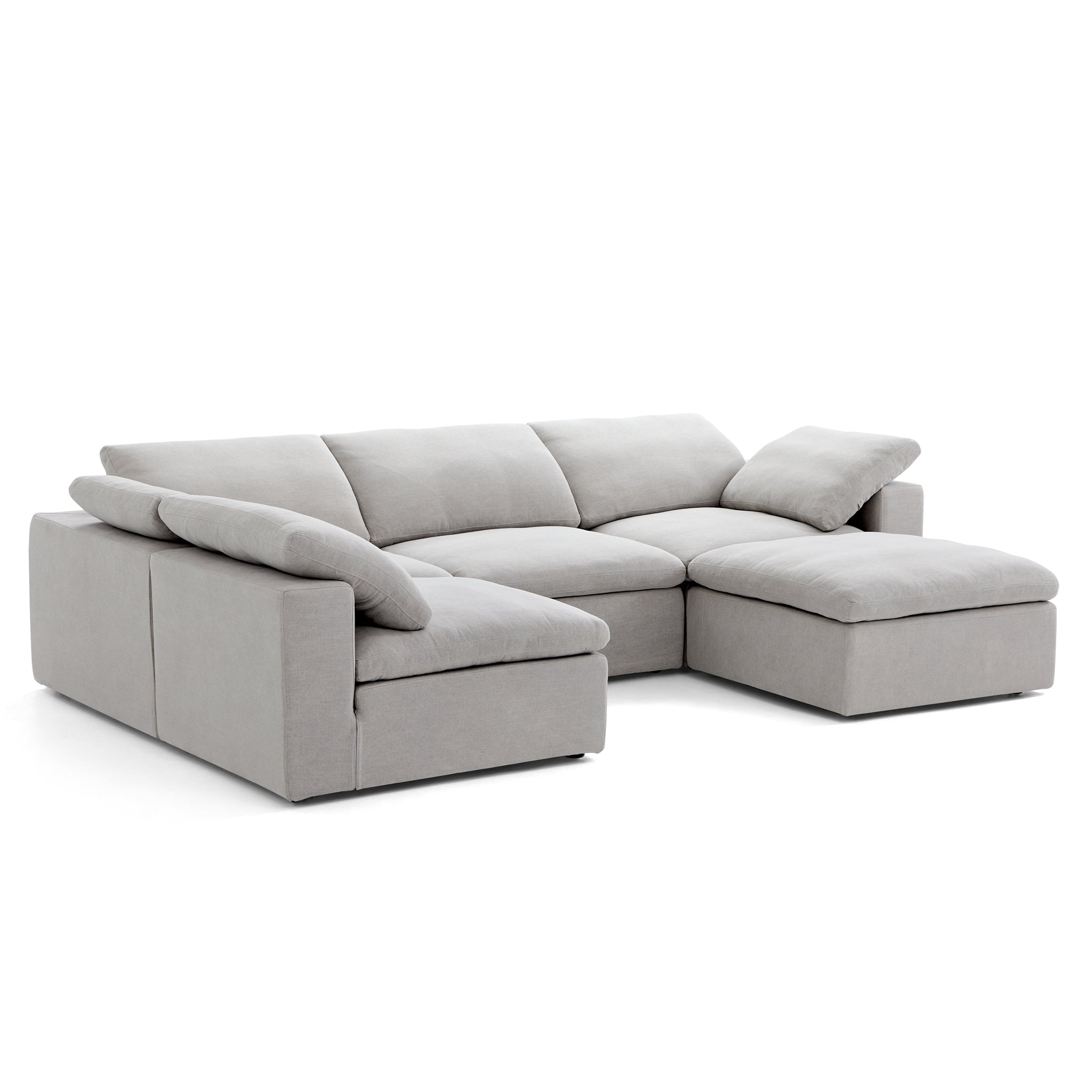 Canapé sectionnel et pouf en L Tender Wabi-Sabi gris