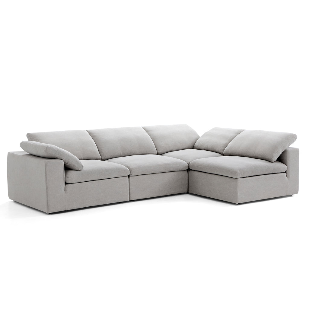 Canapé d'angle en L Tender Wabi-Sabi gris