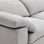 Canapé sectionnel et pouf Tender Wabi-Sabi blanc en forme de L