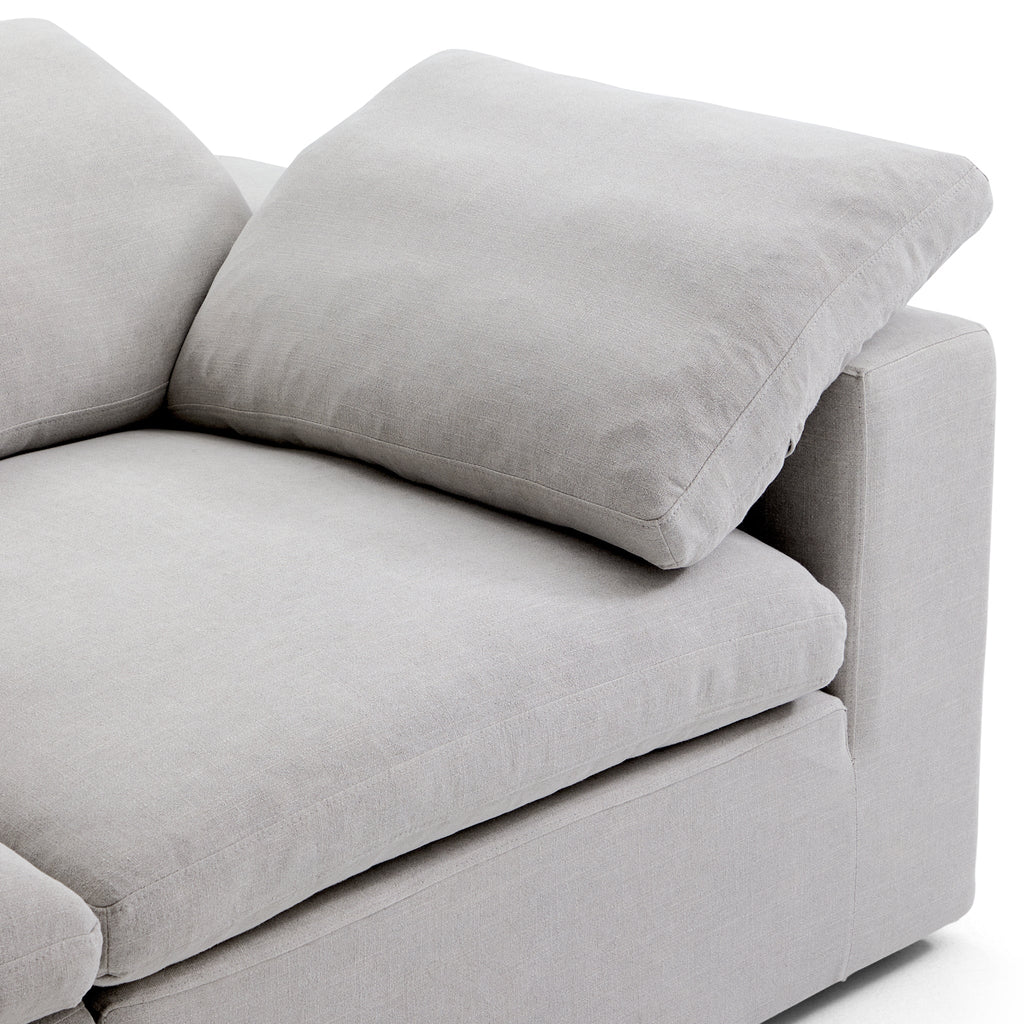 Canapé sectionnel et pouf Tender Wabi-Sabi blanc en forme de L