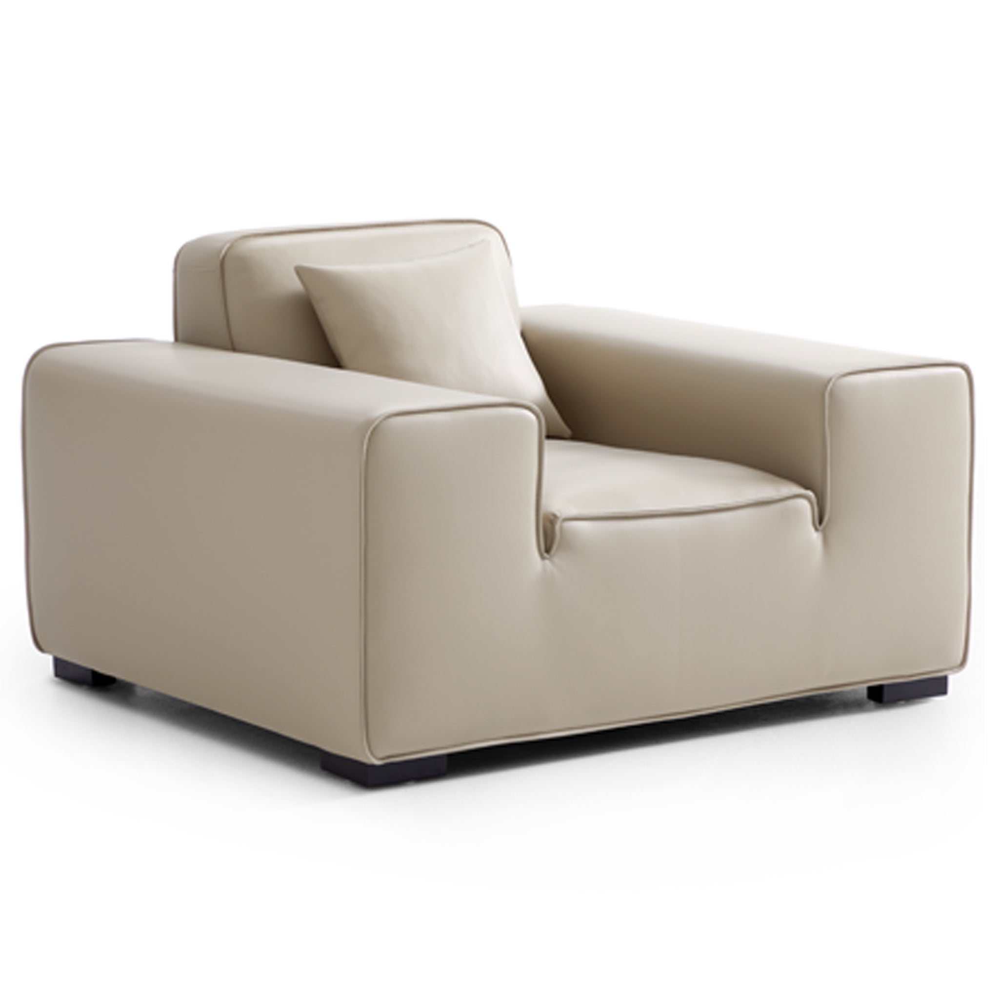 Ensemble de canapés modulaires en cuir gris foncé Domus