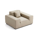 Fauteuil modulaire en cuir beige Domus