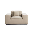Fauteuil modulaire en cuir beige Domus