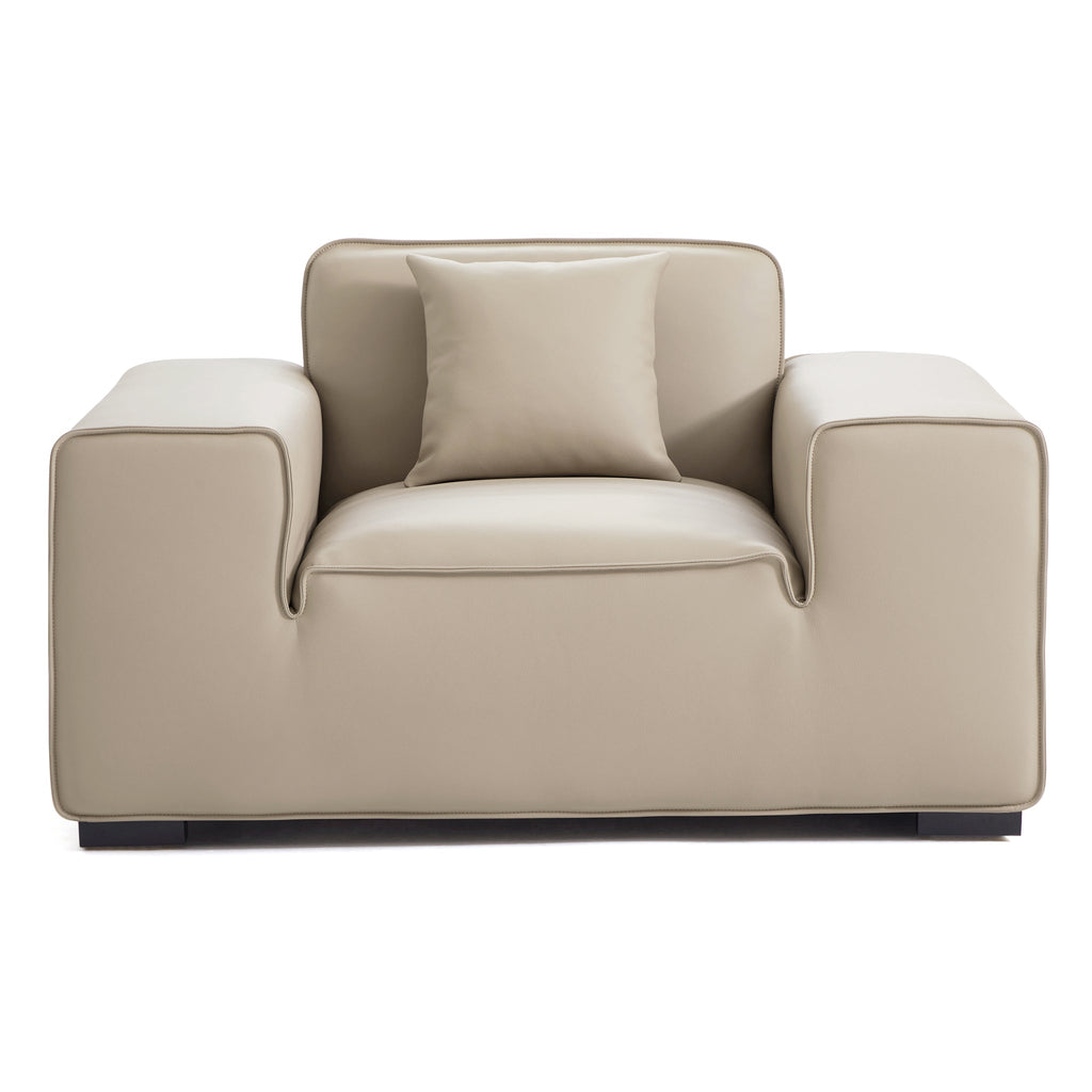 Ensemble de canapés modulaires en cuir gris foncé Domus