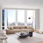 Canapé en cuir marron kaki