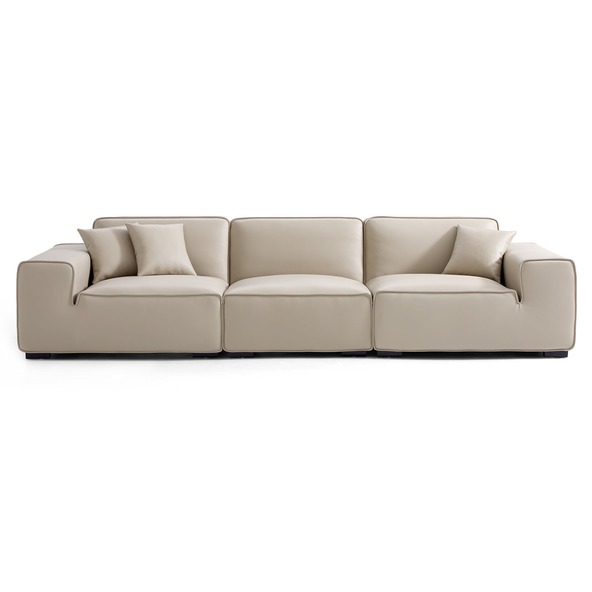 Canapé modulaire en cuir marron Domus