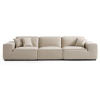 Ensemble de canapés modulaires en cuir beige Domus