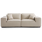 Ensemble de canapés modulaires en cuir beige Domus