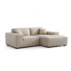 Canapé d'angle modulaire en cuir beige Domus