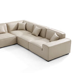 Canapé d'angle modulaire en cuir noir Domus en forme de U