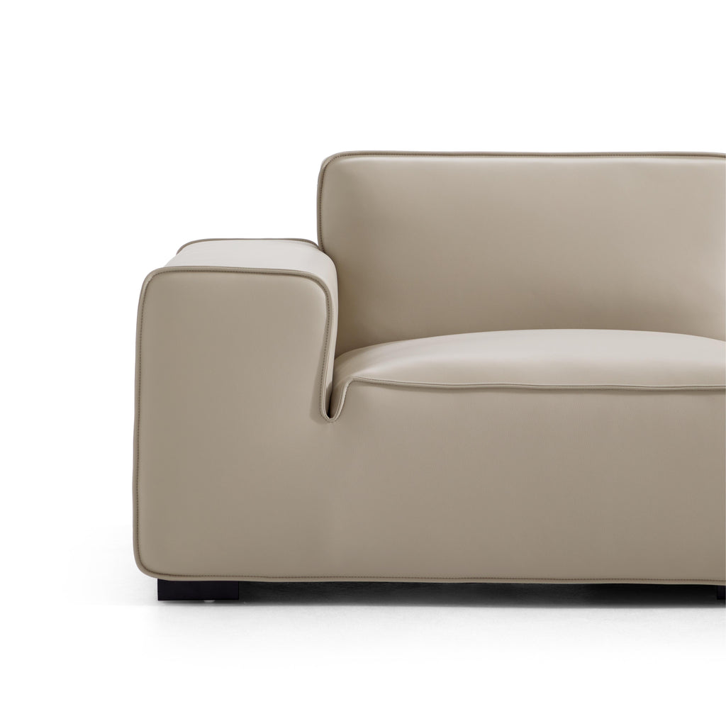 Canapé d'angle modulaire en cuir marron Domus