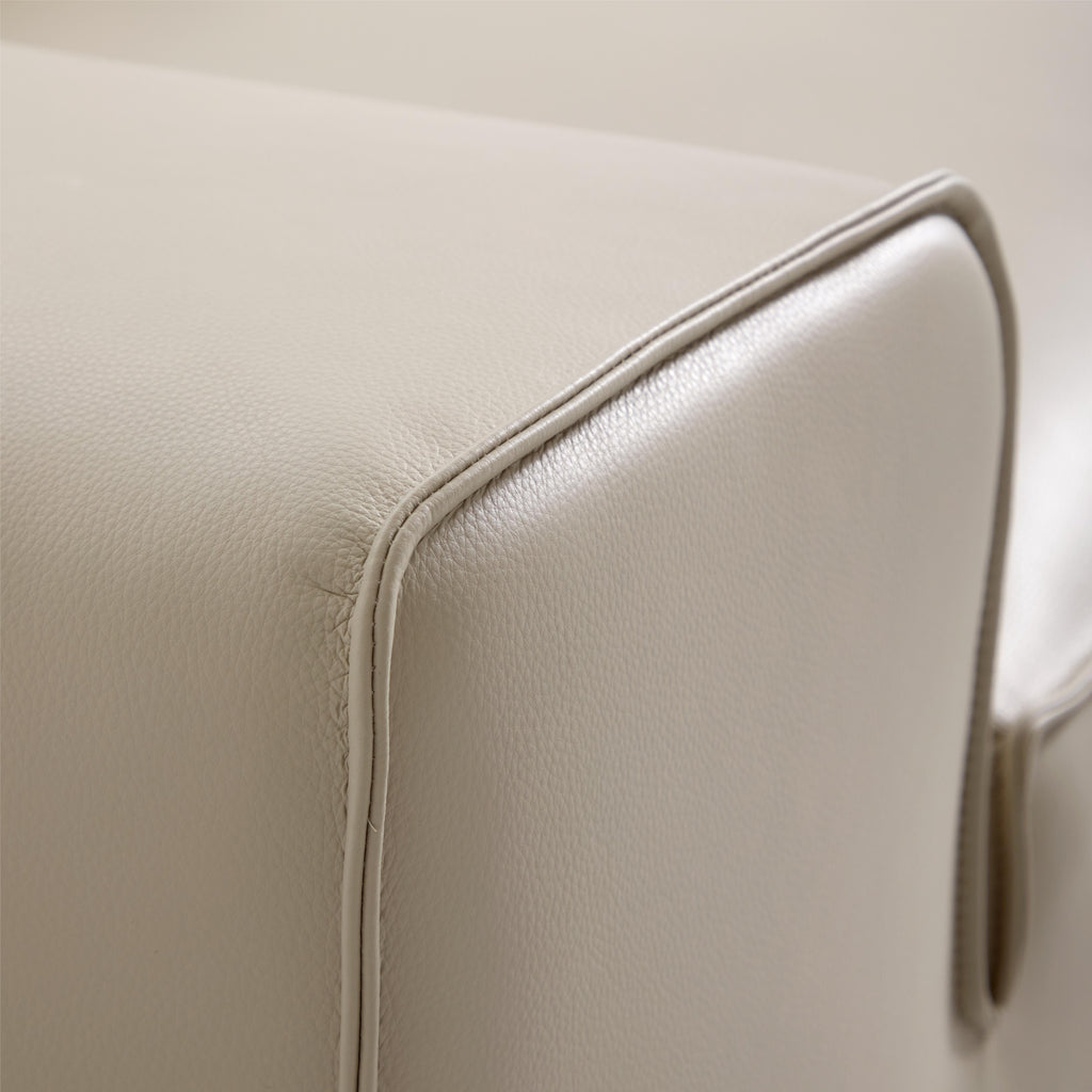 Canapé d'angle modulaire en cuir gris foncé Domus