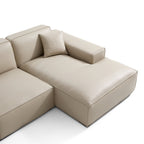 Canapé d'angle double modulaire en cuir beige Domus