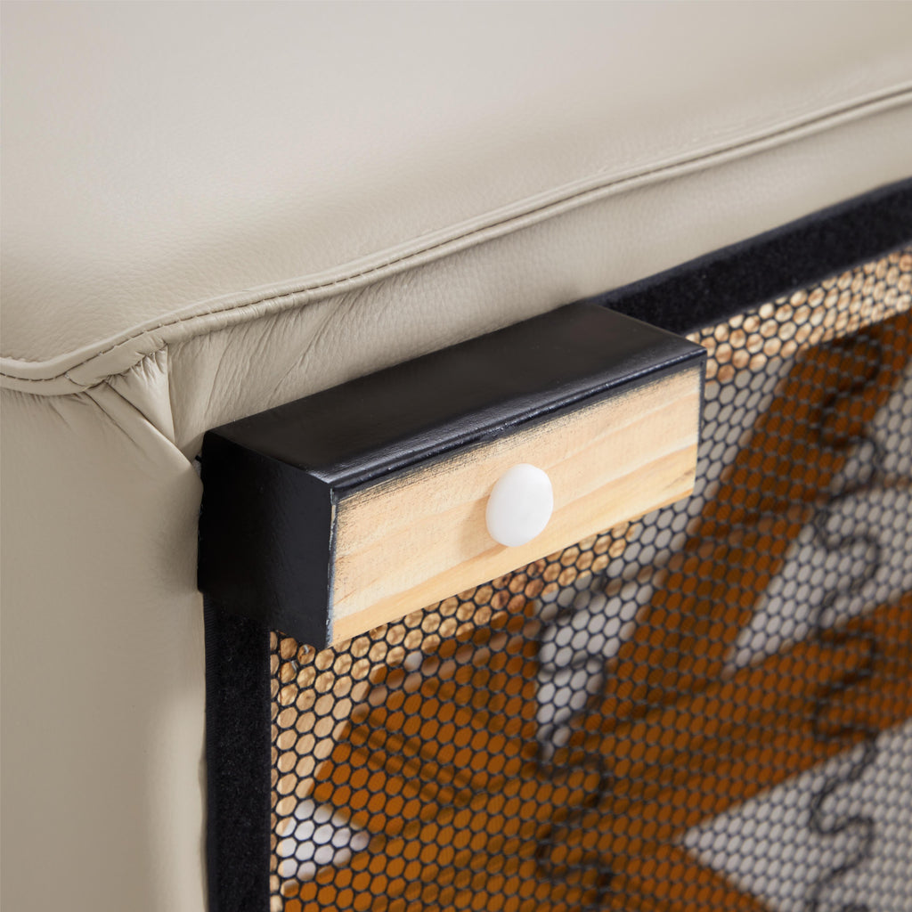 Canapé d'angle modulaire en cuir gris foncé Domus