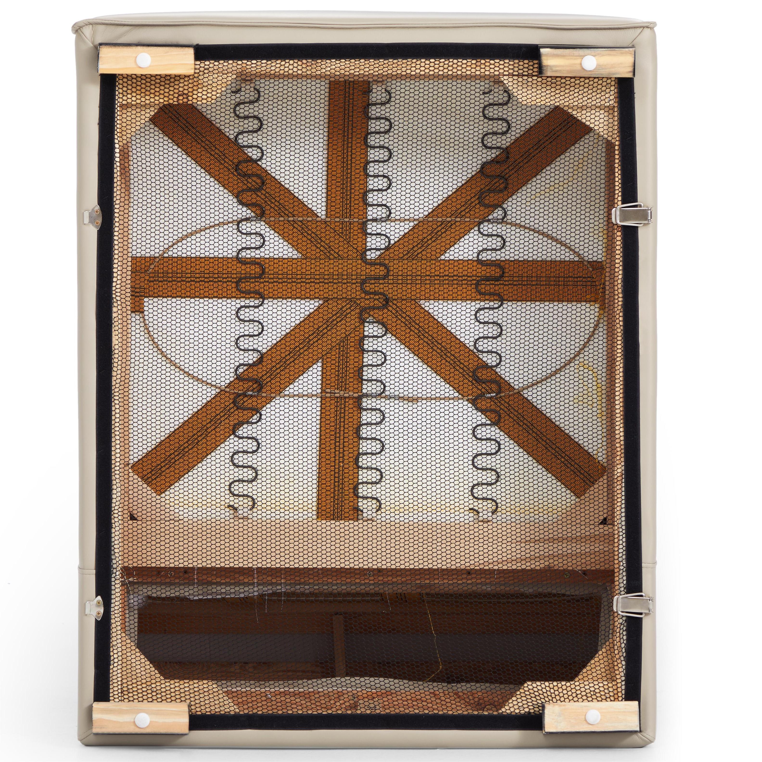 Canapé modulaire en cuir beige Domus