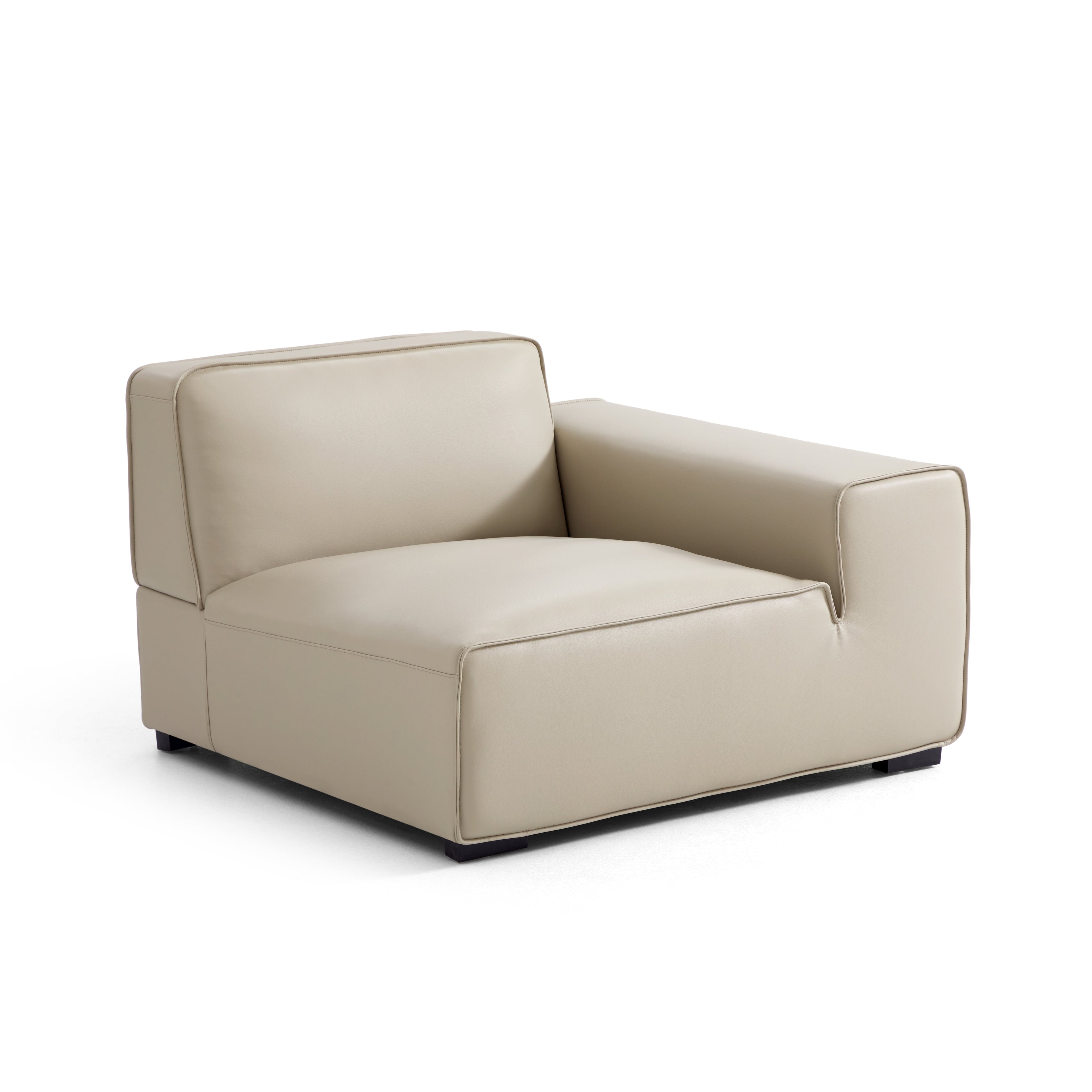 Canapé modulaire en cuir beige Domus