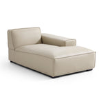 Canapé d'angle modulaire en cuir beige Domus