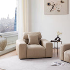 Fauteuil en cuir marron kaki